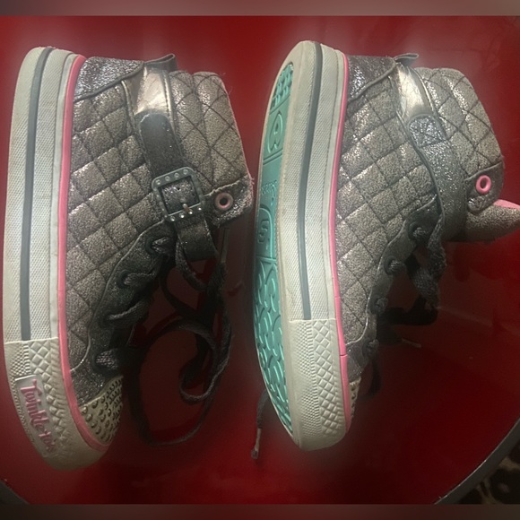 Skechers Twinkle Toes light-up toe sparkling high-tops with Velcro buckle strap - Picture 4 of 11